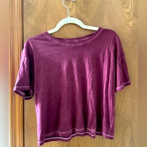 Burgundy crop tee, size small.